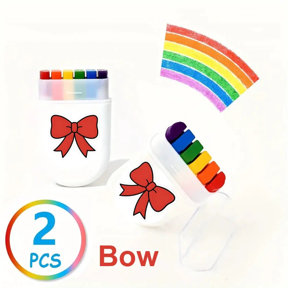 2 Pcs Rainbow Crayon Paint Color Set Oil Pastel Accessories For Birthday Party Christmas Halloween Gift