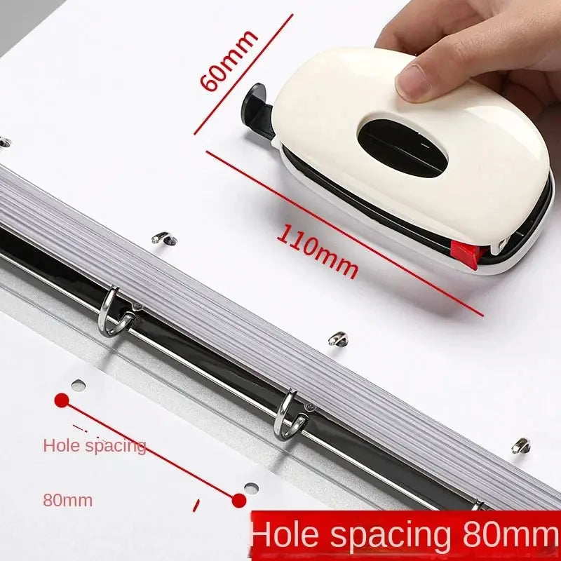 Simples Market blue PP A4 binder folder with 4-hole D-type clip, transparent perforated design