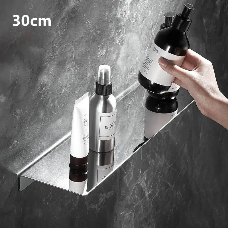 Shower corner shelf by Simples Market, 30cm brushed chrome stainless steel wall-mounted bathroom storage