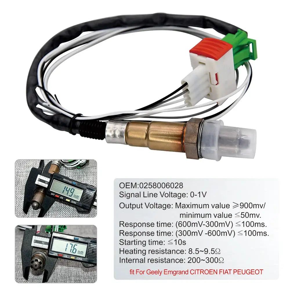 Simples Market 2'' 52mm air-fuel ratio AFR gauge with 2-in-1 voltmeter and wiring harness for 12V vehicles