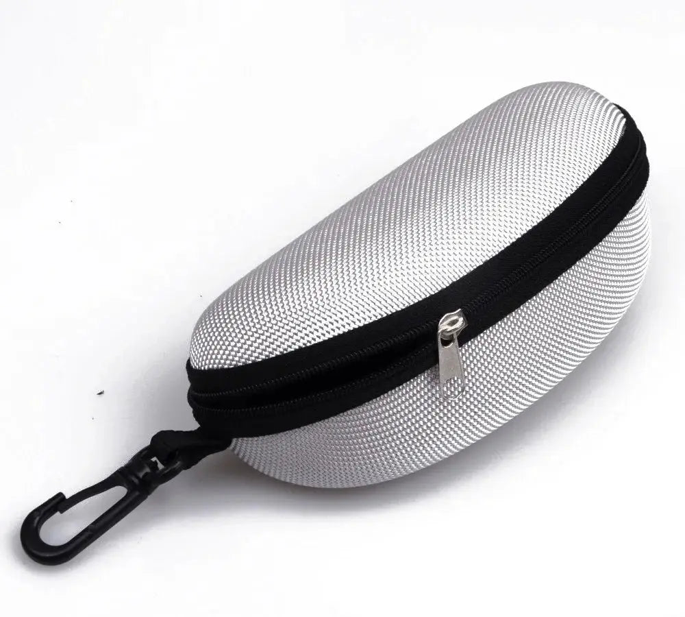 VisionGuard Hard Shell Glasses Case With Lanyard Zipper Closure Portable Protective Eyewear Storage