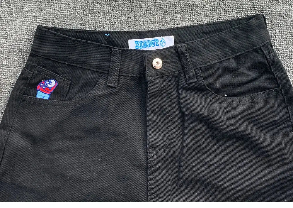 Y2K Embroidery Baggy Boy Jeans Women Streetwear Gothic Denim Trousers