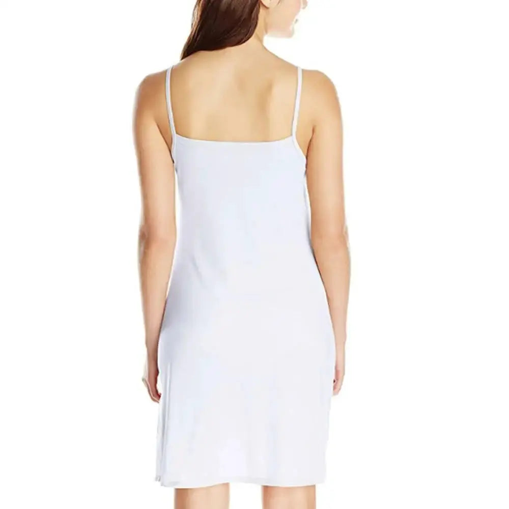 Plus Size Ice Silk Full Slip Dress Seamless Sleeveless Lightweight Underskirt Breathable Summer Wear