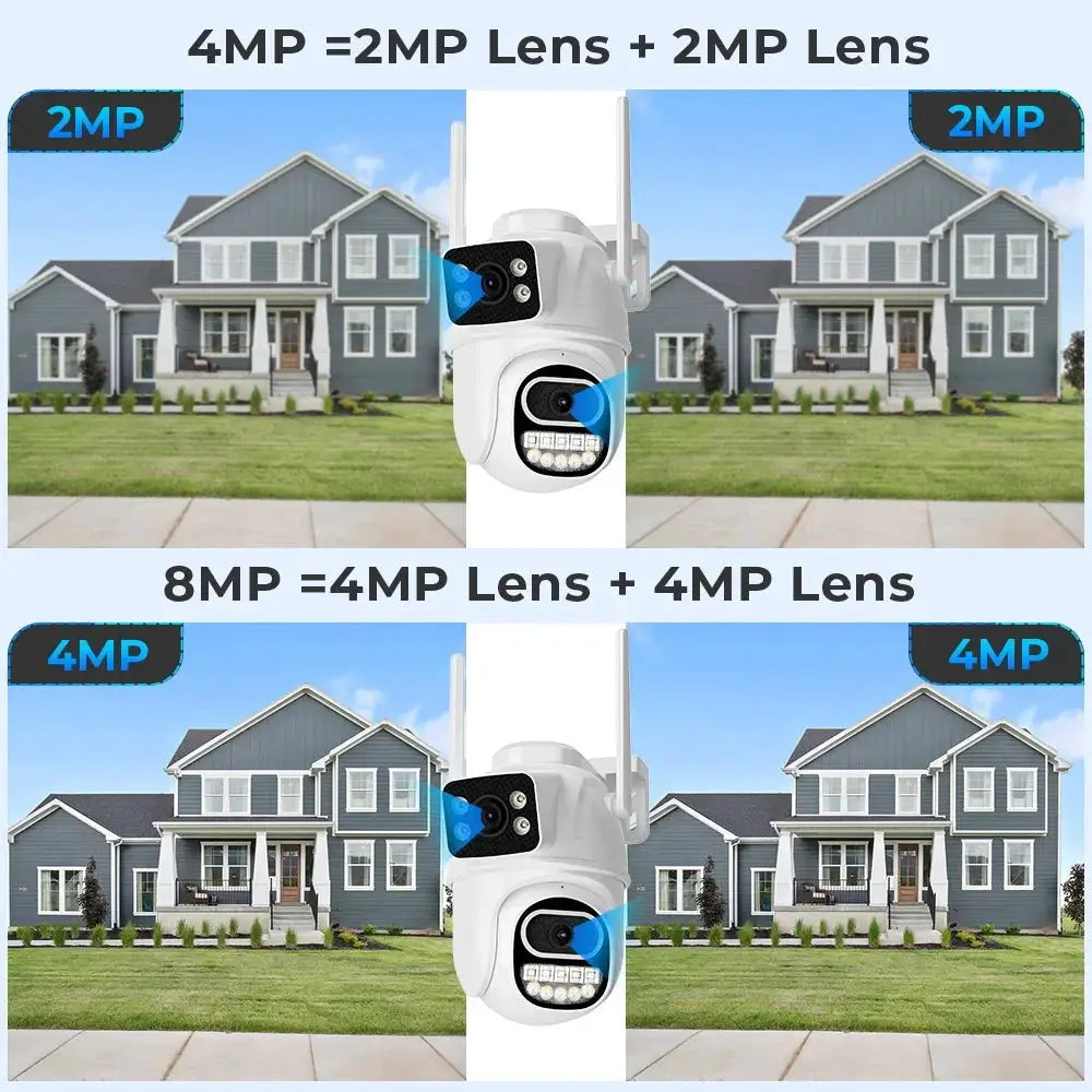 Simples Market 360° No Blind Spot WiFi outdoor security camera, waterproof, remote phone monitoring.