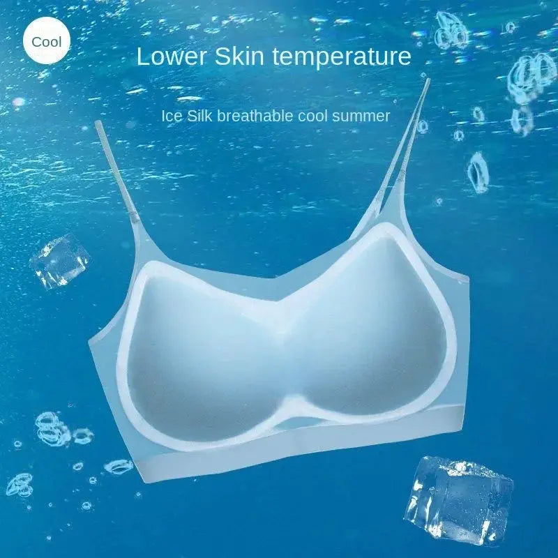 SilkEase Ice Silk Ultra Thin Seamless Wireless Padded Bra For Women Plus Size Breathable Comfort