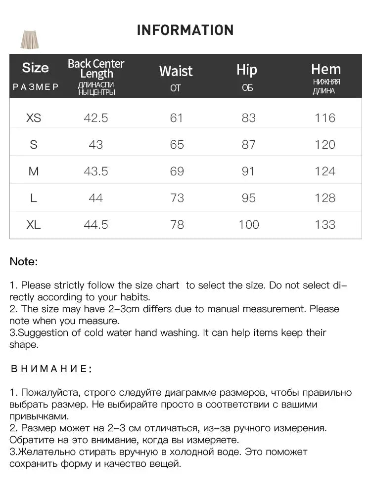 FSLE women blazer suit set size chart by Simples Market showing XS–XL with back length, waist, hip, and hem measurements.