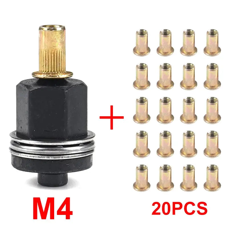 Hand Rivet Nut Tool Kit 21 Pcs Plus 1 Pcs Riveter for Nuts M4 M5 M6 M8 M10 Easy Installation