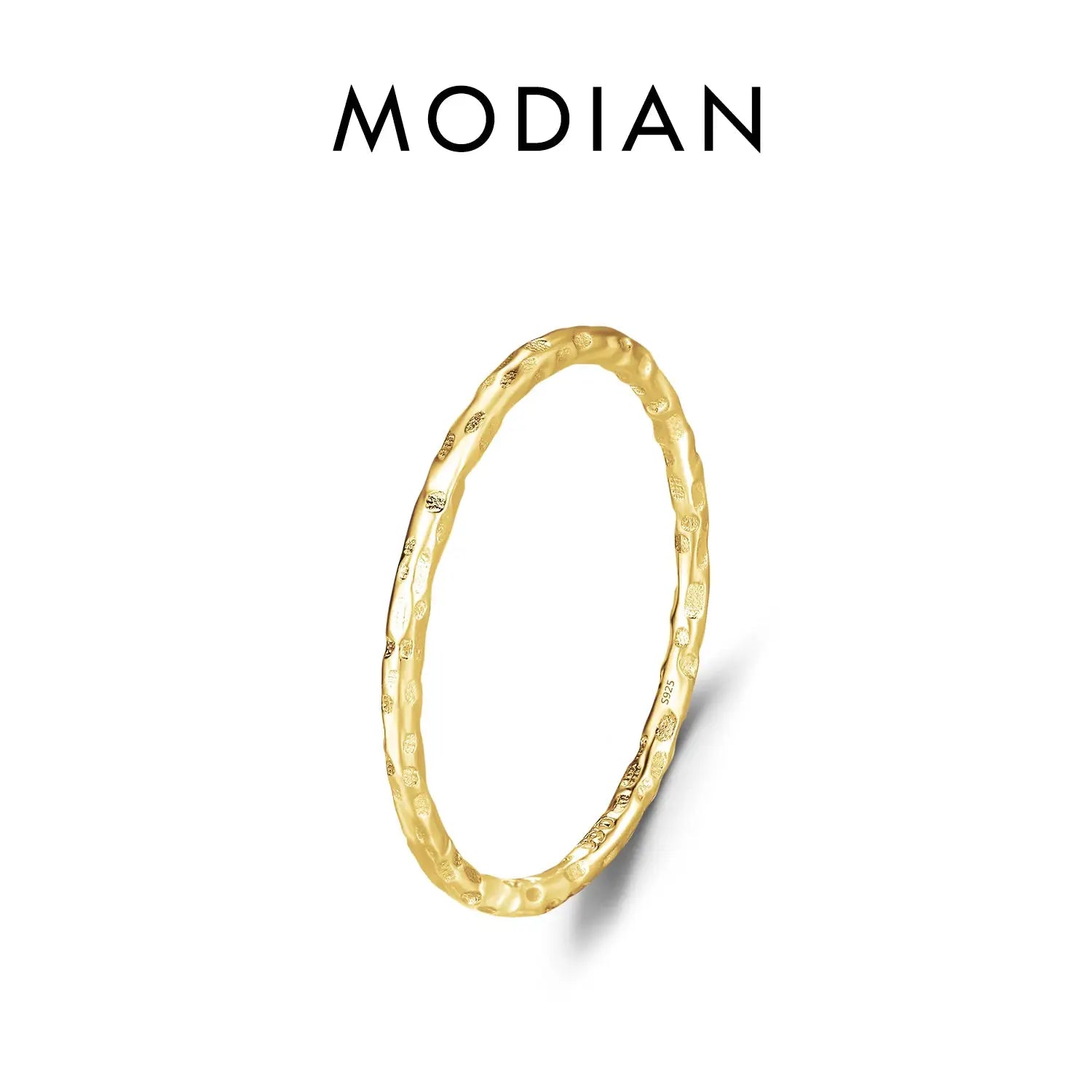 MODIAN 925 Sterling Silver Stackable Ring For Women Simple Fashion Wave Geometric Exquisite Jewelry