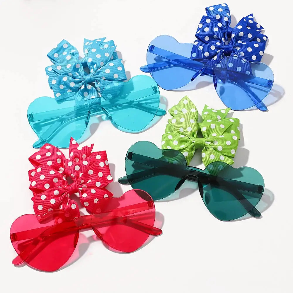 3 Piece Pack Solid Dot Hair Bows For Girls Boutique Bowknot Hair Accessories Colorful Kids Hair Clips