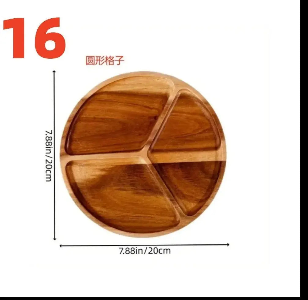 Japanese Solid Wood Fruit Plate Tray Set Multi Size Snack Platter