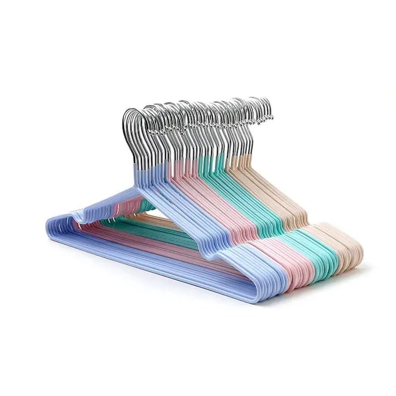 Ten Pack Metal No Slip Hangers Traceless Space Saver For Closets