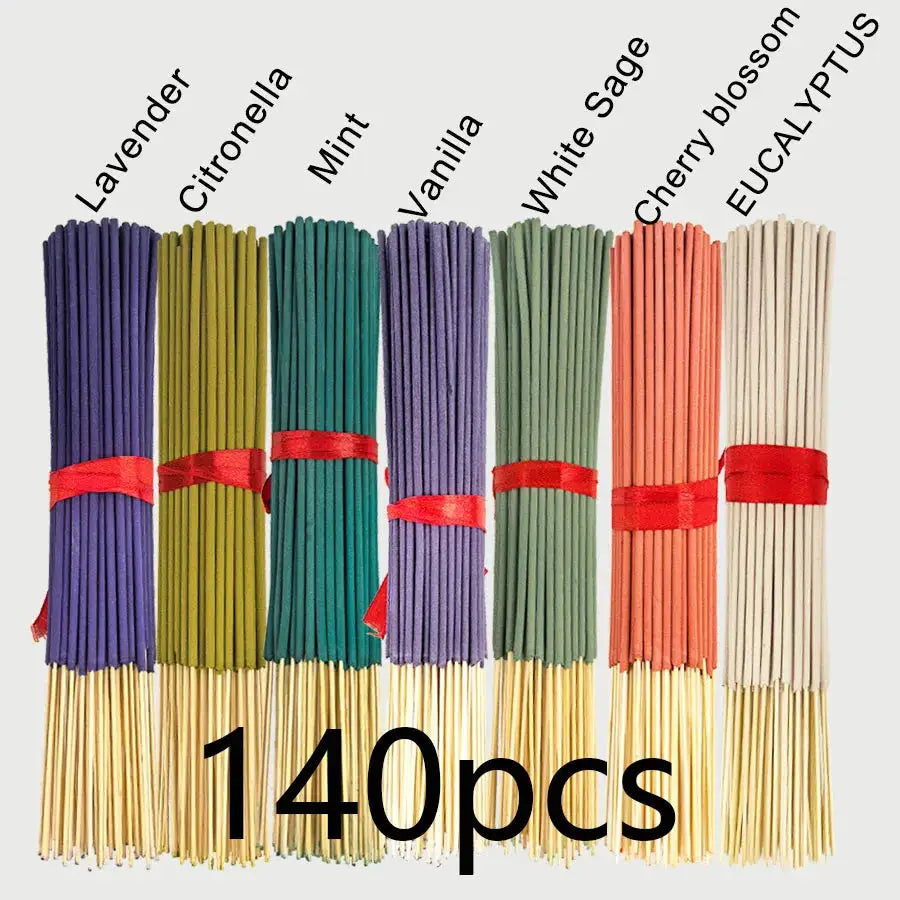 7 Sets Of 20 Incense Sticks Featuring Rose Lavender Sandalwood Jasmine Mint Cherry Blossom Herbal Dragon Bloodwood