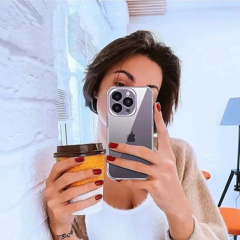 ShieldNova Shockproof Silicone Clear Phone Case With Lens Protection And Reinforced Corners For iPhone 6 Through 16 Pro Max