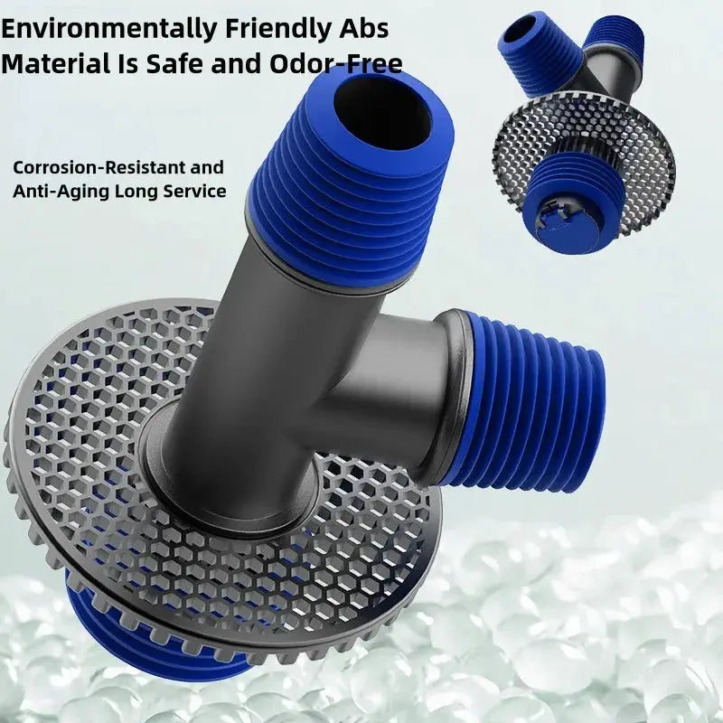 Simples Market universal washing machine drain connector 2-in-1 with blue hose adapters and metal mesh filter