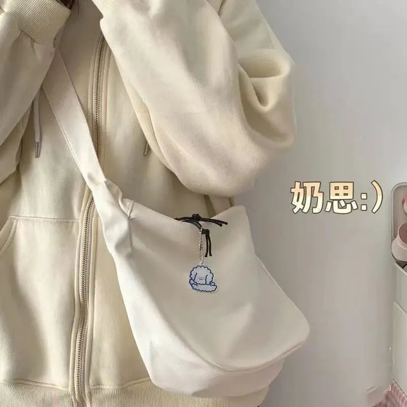 Shoulder bag for women, white crossbody with large capacity, Simples Market