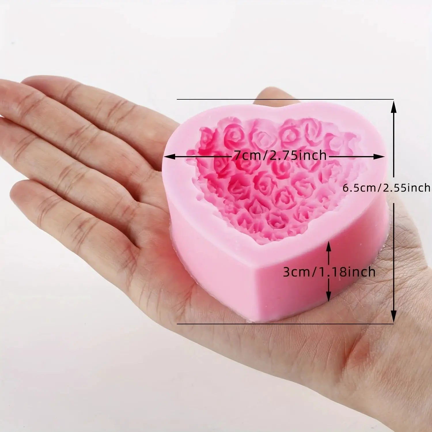 DIY Heart And Rose Candle Silicone Mold For Valentines Day Decorations Safe Non Toxic Silicone Mold - Simples Market