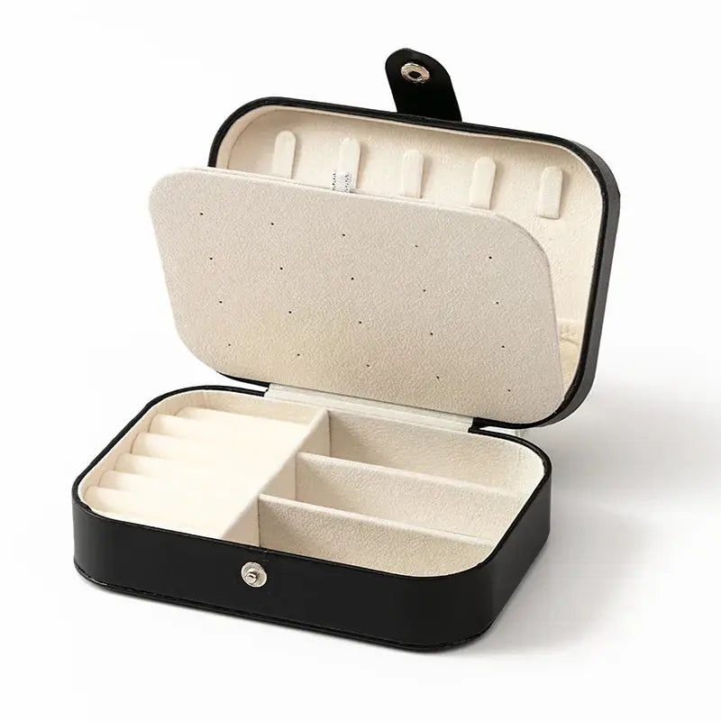 Portable Mini PU Leather Jewelry Box Velvet Lined Travel Case For Rings Earrings Necklaces Organizer
