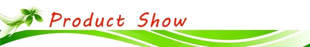 Product Show banner with green curved lines on white background.