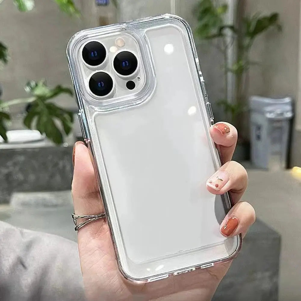 Soft transparent silicone phone case for iPhone 17 Pro Max, shockproof.