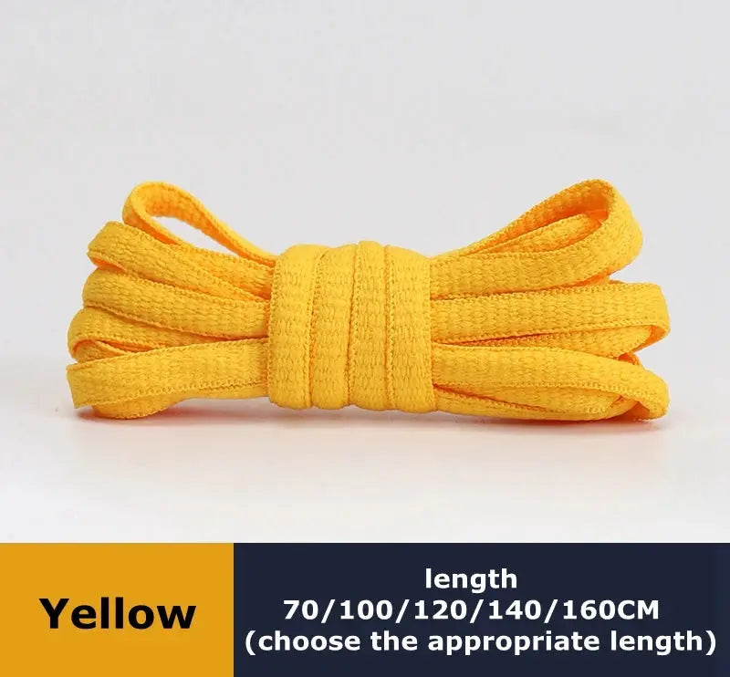 Yellow round shoelaces, 1 pair, lengths 70/100/120/140/160 cm