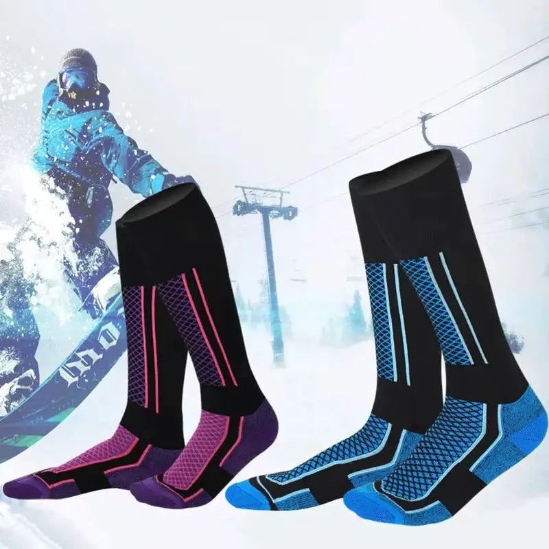 Dizetion Winter Warm Thickening Ski Stockings For Women Men Children Outdoor Anti Cold High Altitude Sports Socks