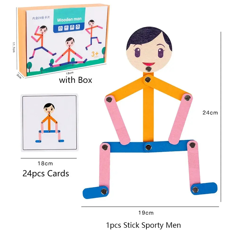 Sport Wooden Man DIY Puzzle Toy For Kids Educational Board Game For Early Learning And Fine Motor Skill Development
