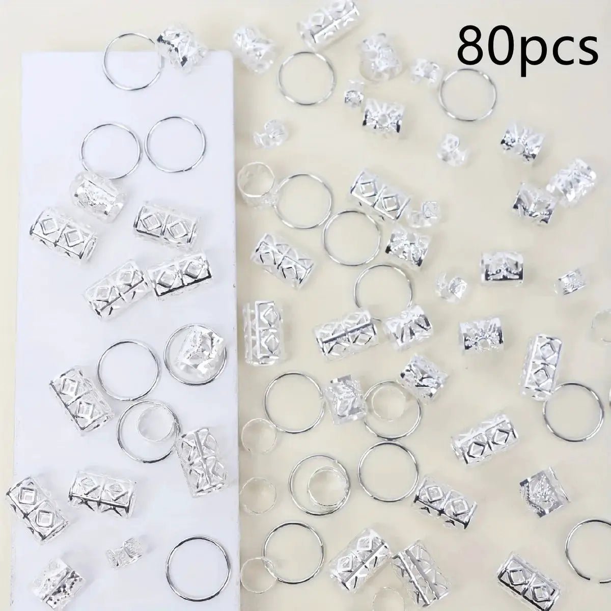 80 Pcs Dreadlock Hair Beads Zinc Alloy Jewelry for Braids Locs Hair Accessories for Girls and Women - Simples Market