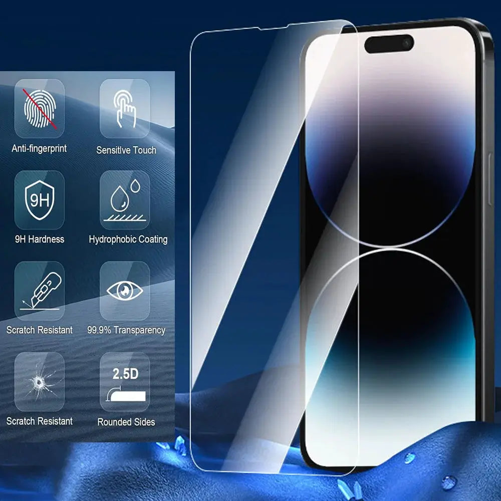 ApexShield All Model Tempered Glass Screen Protector For iPhone 11 To 17 Pro Max Cameras Ultra Clear 9H Hardness