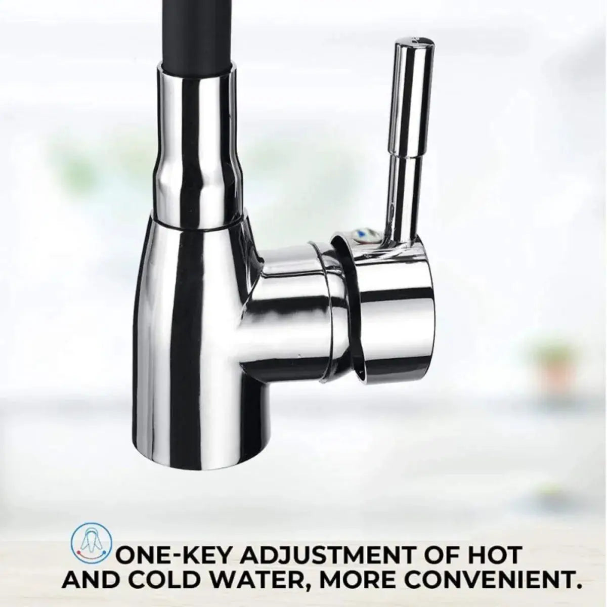 Simples Market kitchen faucet, 304 stainless steel with silicone hose and ceramic valve core