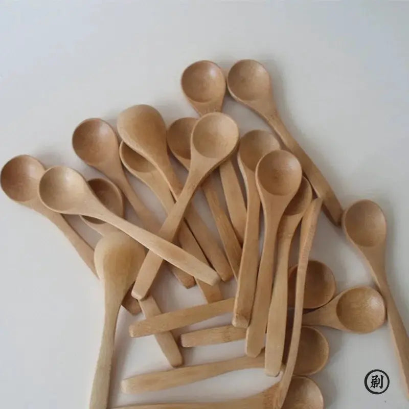 Wooden Honey Spoon Set 10 Piece Ecofriendly Bamboo Kitchen Tableware Condiment Coffee Dessert Tea