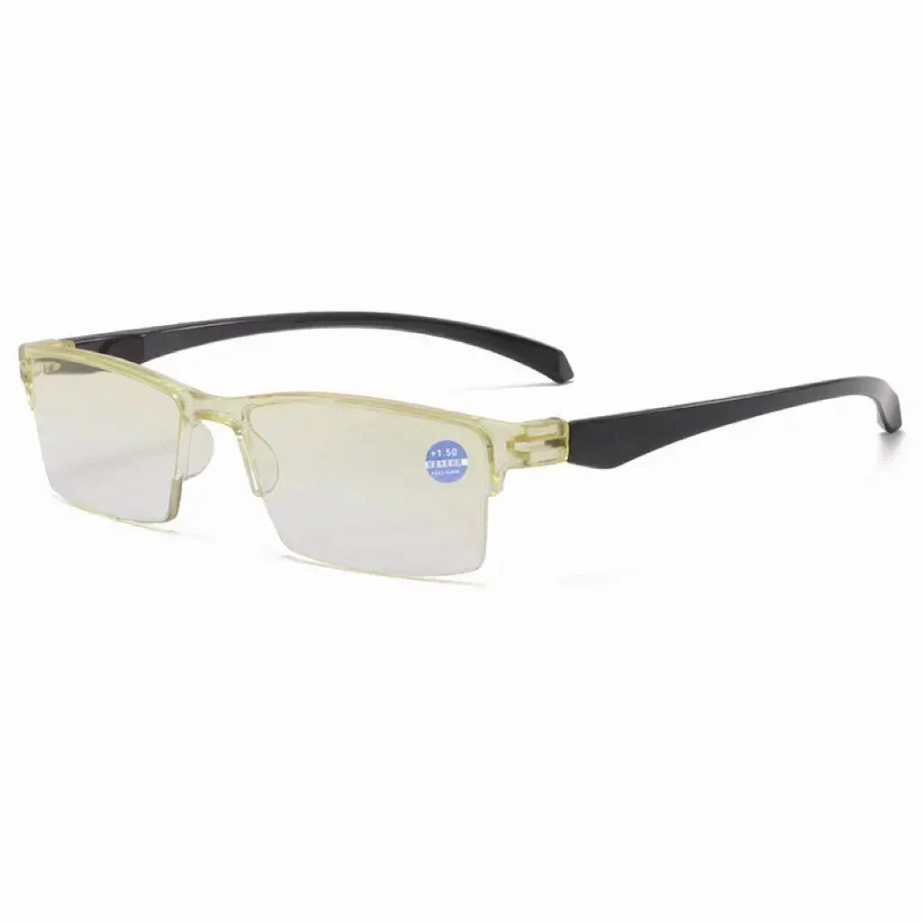 OptiTech Half Frame Blue Light Blocking Reading Glasses With Smart Auto Zoom Autofocus Enhanced Computer Vision