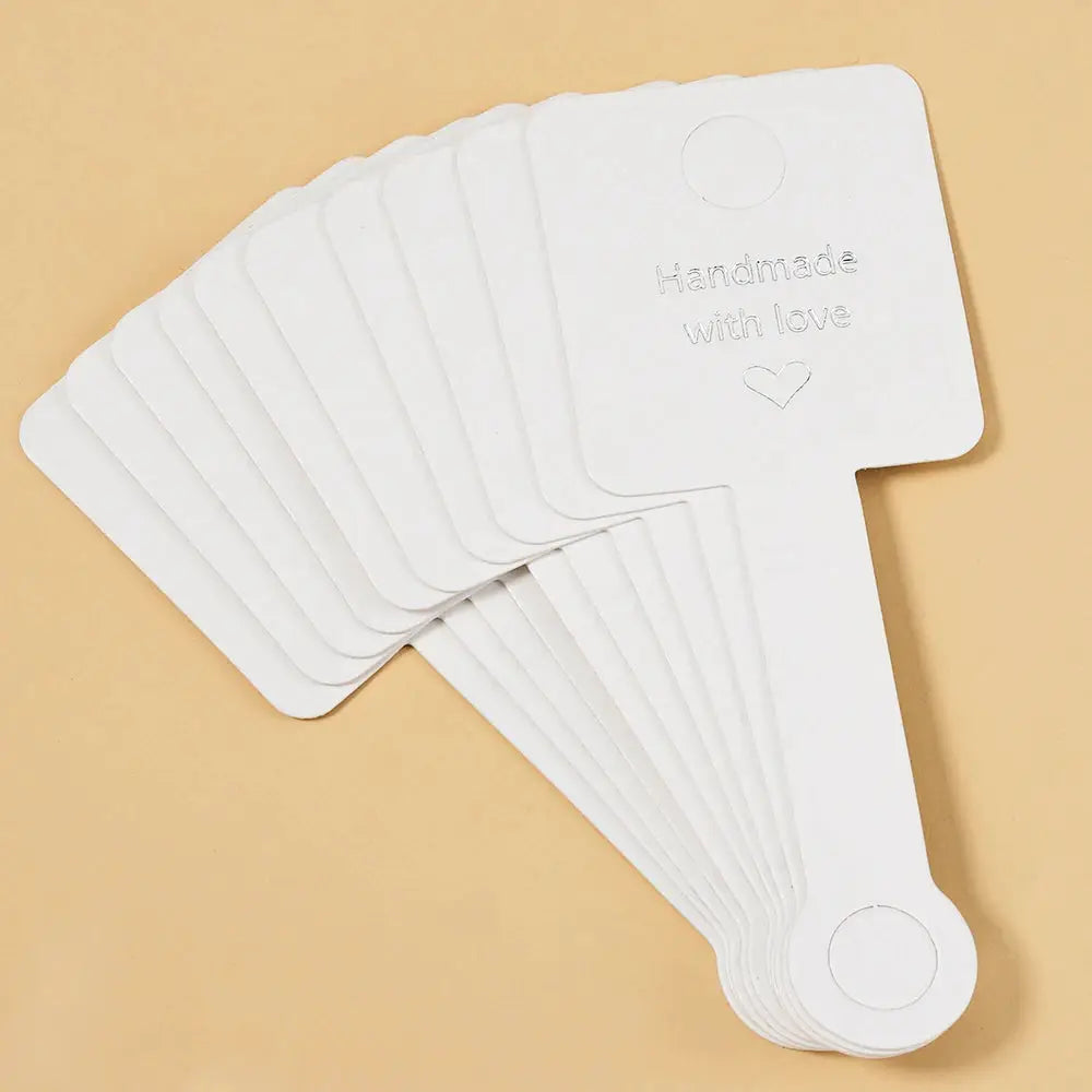 50pcs Self Adhesive Kraft Paper Card For Bracelet And Necklace Jewelry Hanging Holder 4x10cm Retail Display Packaging