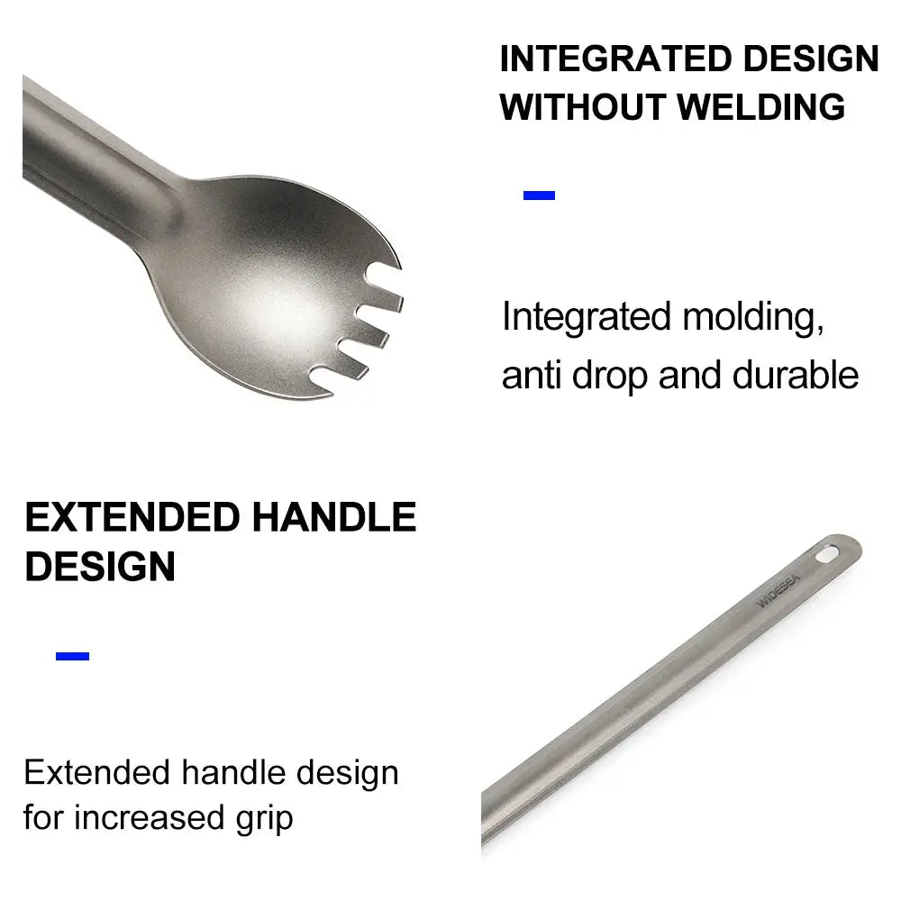 Widesea Titanium Spork Ultralight Camping Utensil For Hiking And Travel Durable Outdoor Tableware