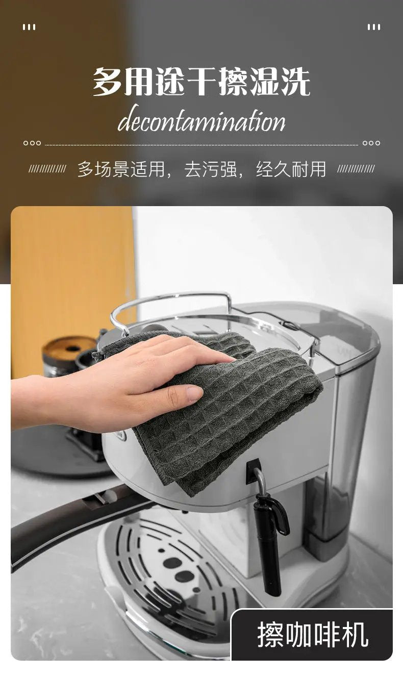 Barista cleaning towel by Simples Market, dark gray no-lint square cloth for cleaning coffee machines