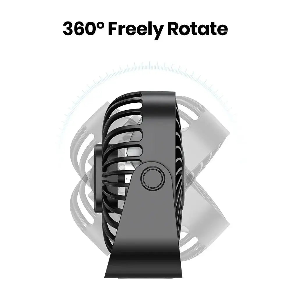 TOPK 4 Inch USB Mini Portable Fan for Camping and Desk 360 Rotation