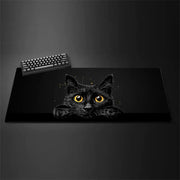 Kawaii Black Kitten Mouse Pad Large XXL Gaming Keyboard Mat for Home Office Bedroom Decor