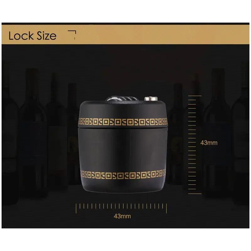 KAK plastic bottle password lock wine stopper, black with gold band, Simples Market