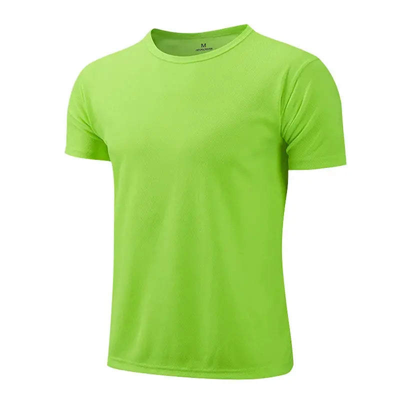 Men's lime green quick-dry sports T-shirt, short sleeves, Simples Market