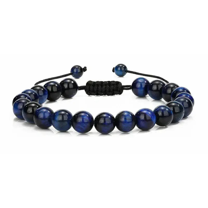 8mm Natural Tiger Eye And Lava Rock Beaded Bracelet For Men Handmade Protection Gift