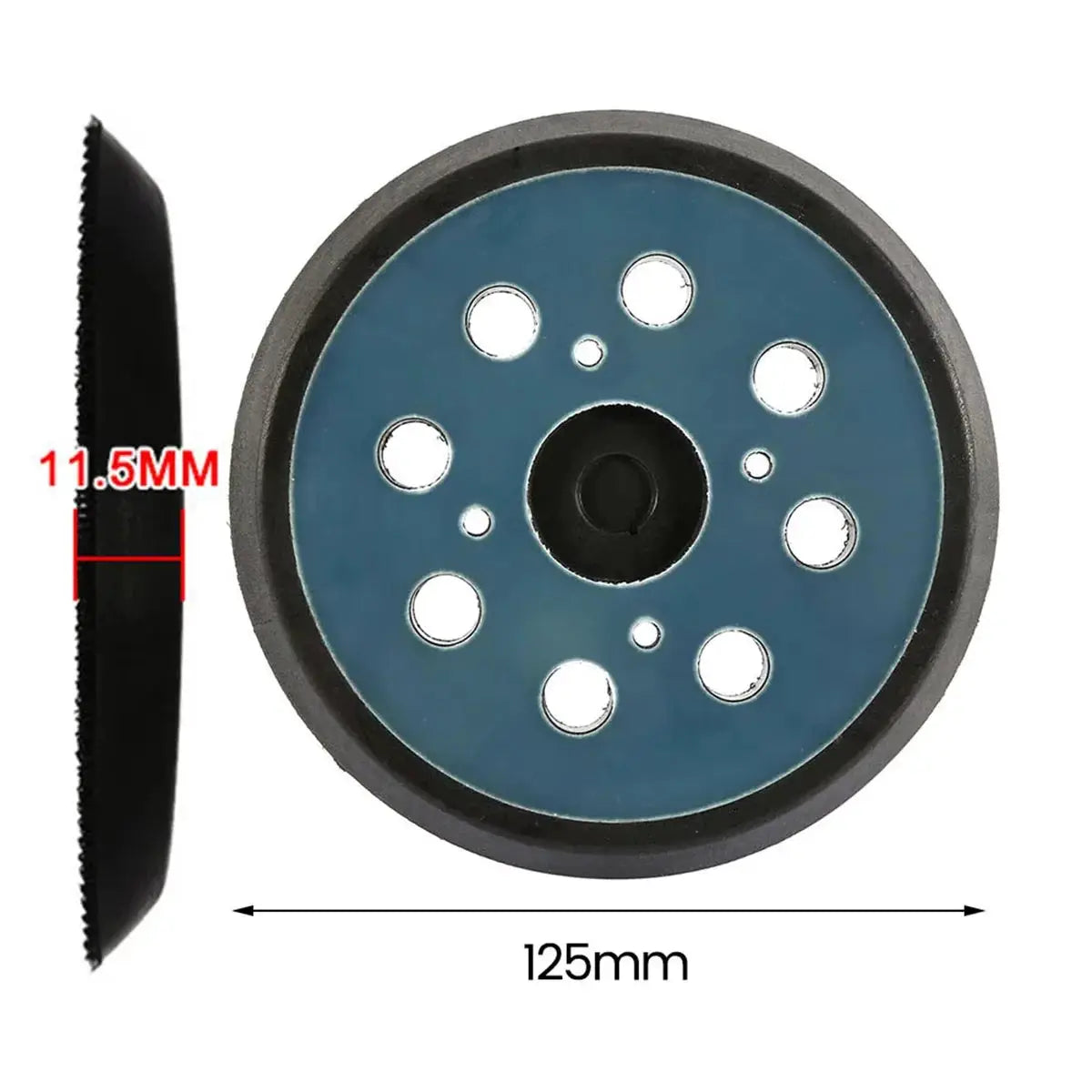 125mm 5 Inch Sanding Pad With Eight Holes Hook Loop Backing For Electric Orbital Sander Polishing