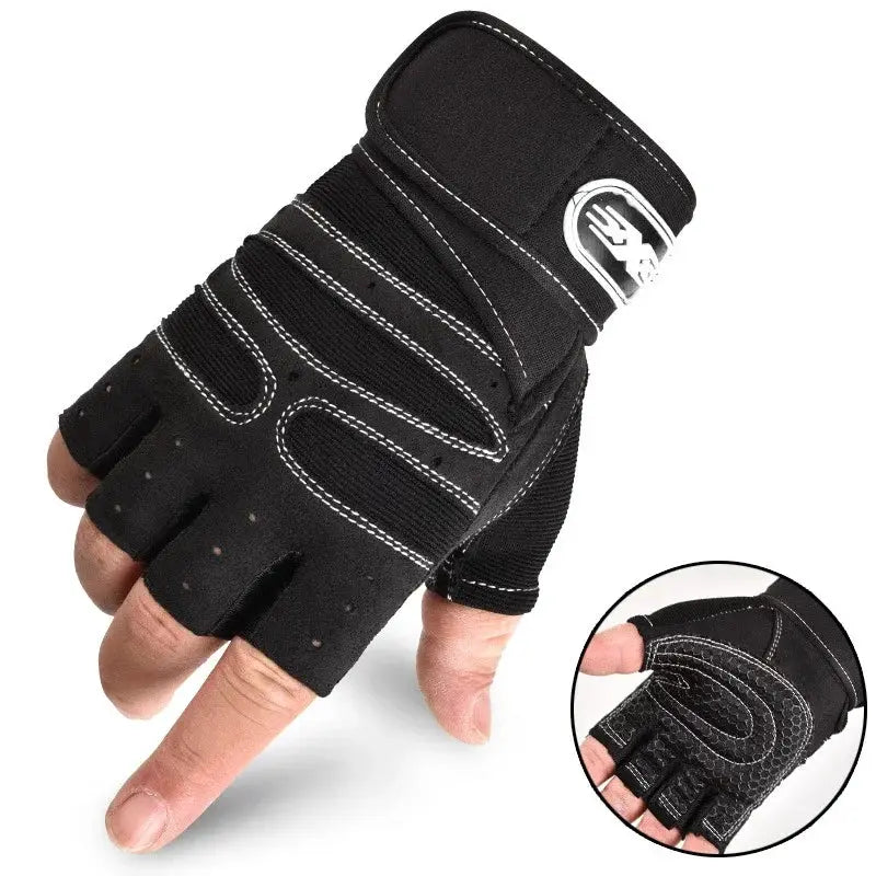 Unisex Half Finger Sports Gloves With Wrist Guard For Cycling Gym Weightlifting Hiking Boxing