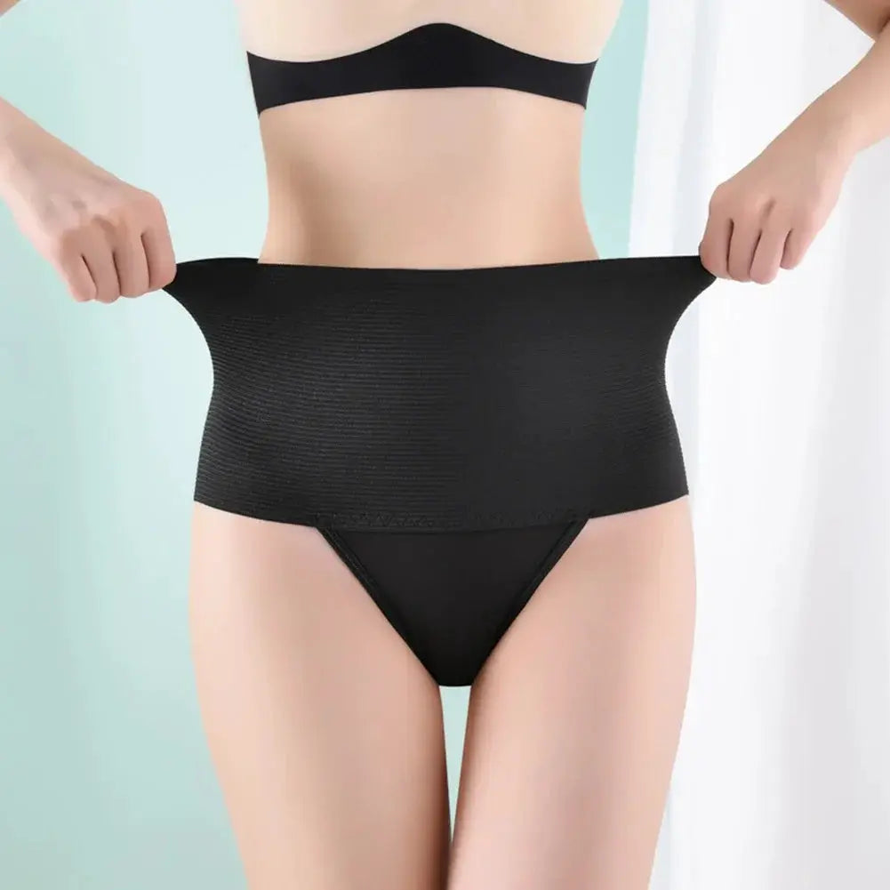 Shapewear briefs, Simples Market, high-waist tummy-control, black, breathable fabric