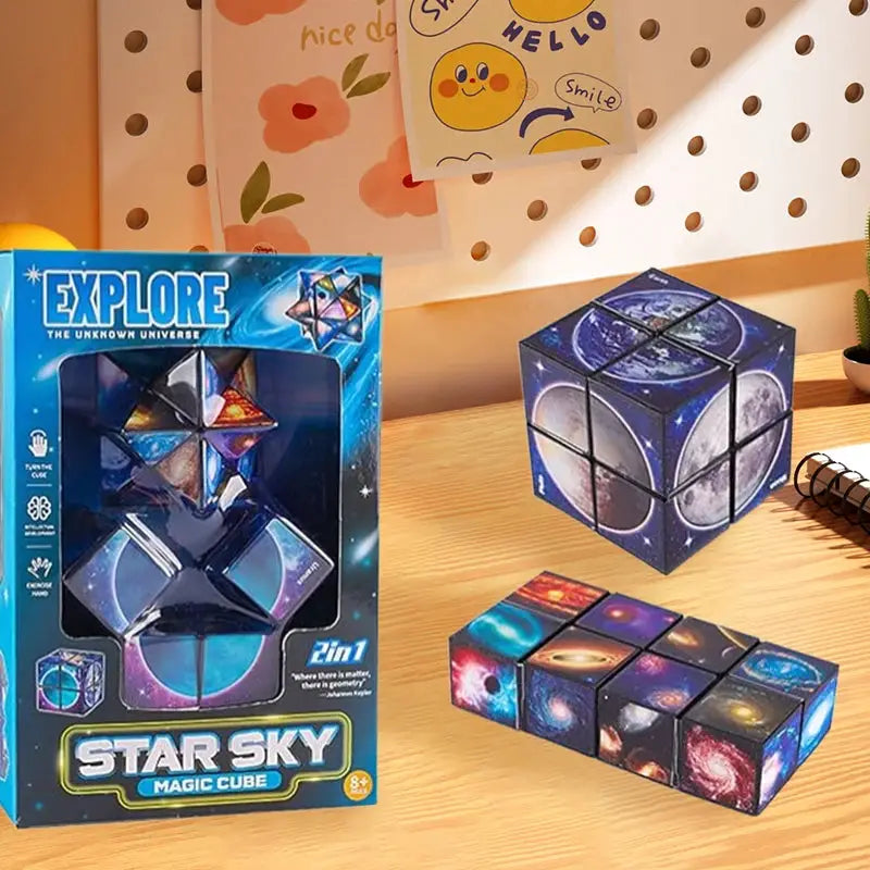 3D Educational Anti Stress Toy For Kids Transformable Starry Sky Theme Learning Plaything