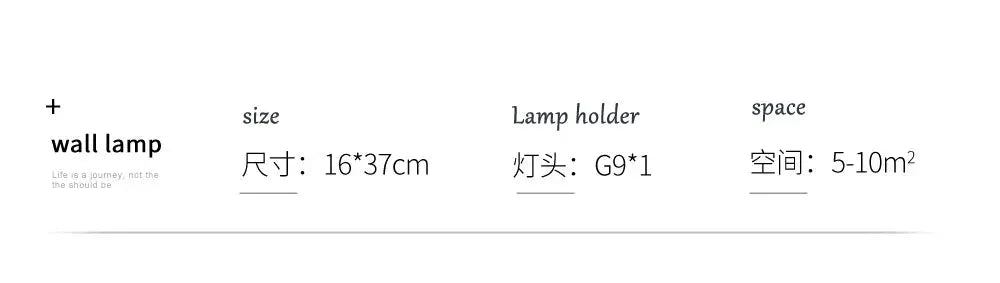 Nordic luxury glass ball LED wall lamp by Simples Market, metal modern minimalist bedside wall light, 16×37 cm, G9 holder