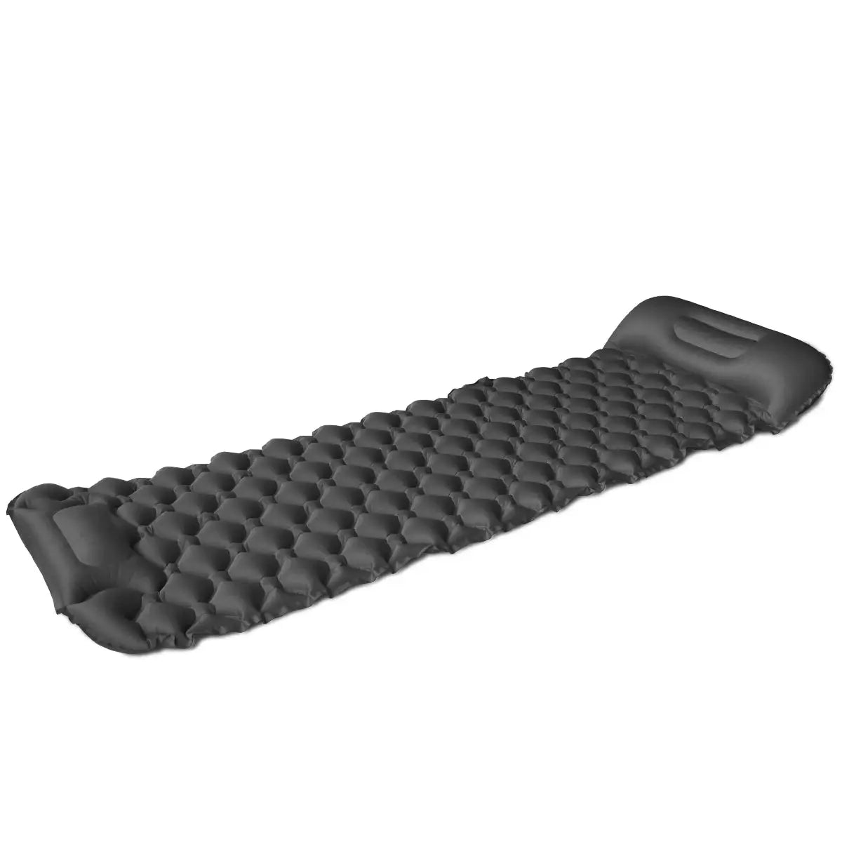 Simples Market inflatable sleeping pad, ultralight camping mat with bubble air pockets in dark gray.