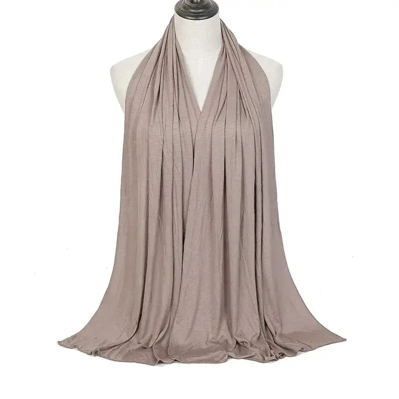 Modal Cotton Jersey Hijab Scarf 170x60cm Long Soft Plain Turban Head Wrap For Women