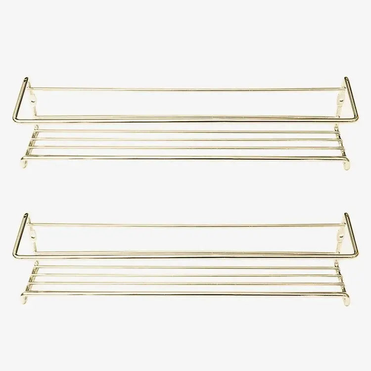 Iron wall-mounted drainage rack organizer by Simples Market, gold, set of 2