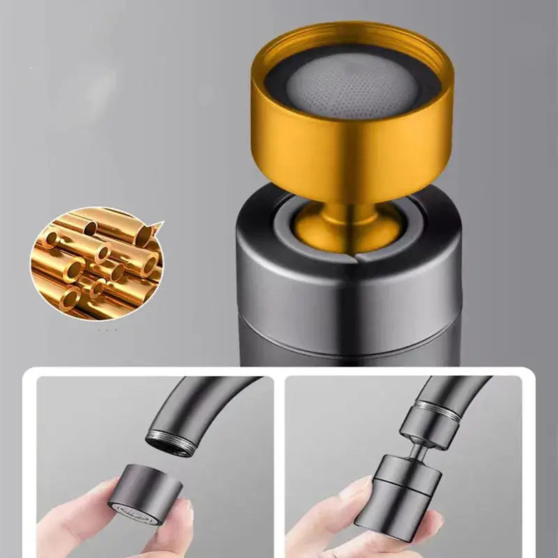 360 Degree Swivel Faucet Spray Head for Kitchen and Bathroom Dual Modes Water Saving Extension Aerator