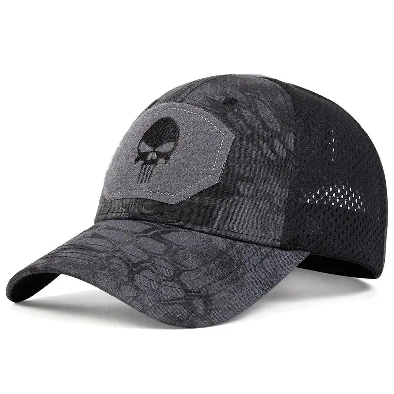 2025 Skull Embroidered Patch Baseball Caps Breathable Adjustable Sun Protection Outdoor Casual Hats For Spring And Autumn