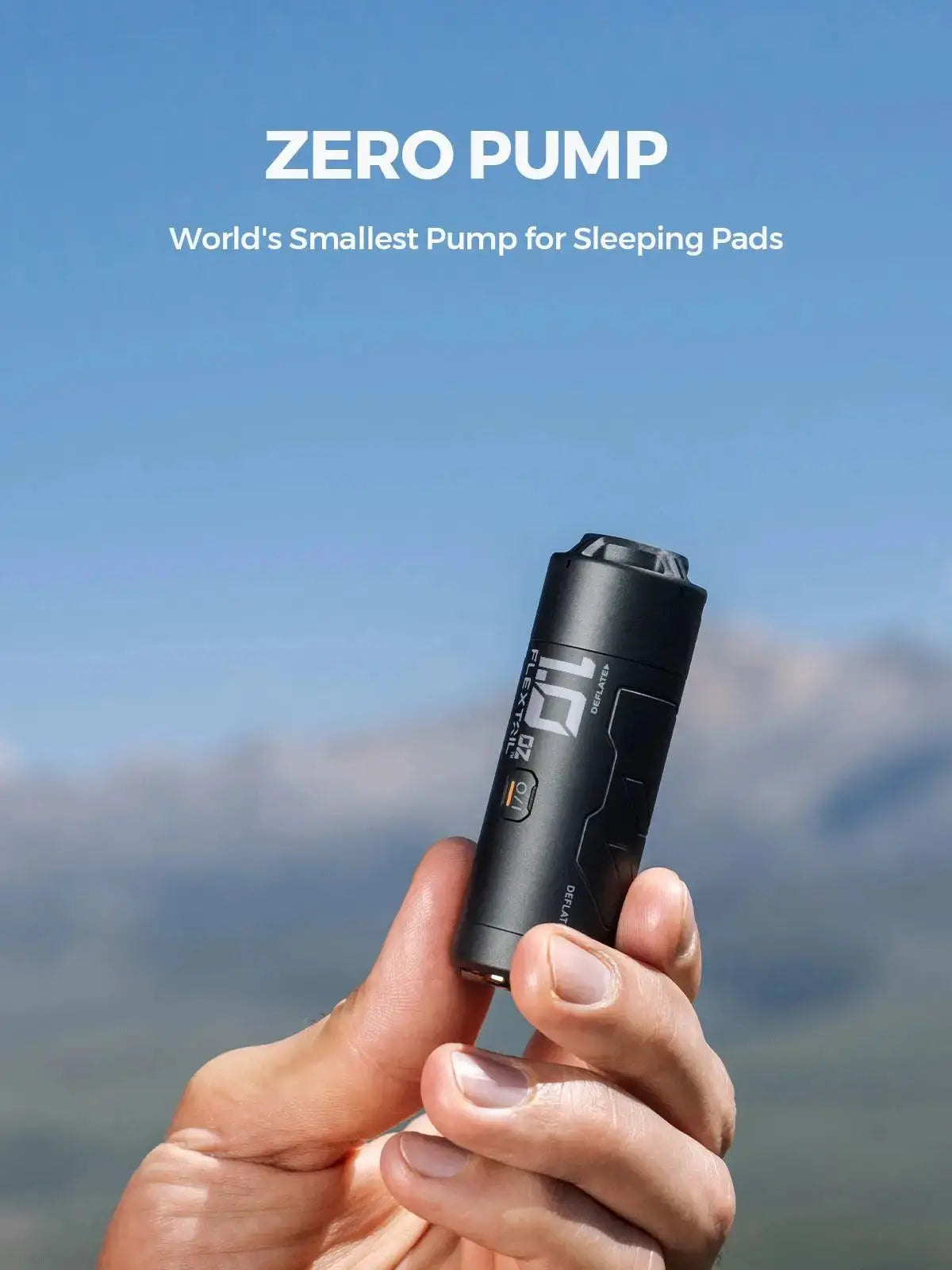 FLEXTAIL ZERO PUMP portable camping air pump, black compact 30g with rechargeable battery, Simples Market